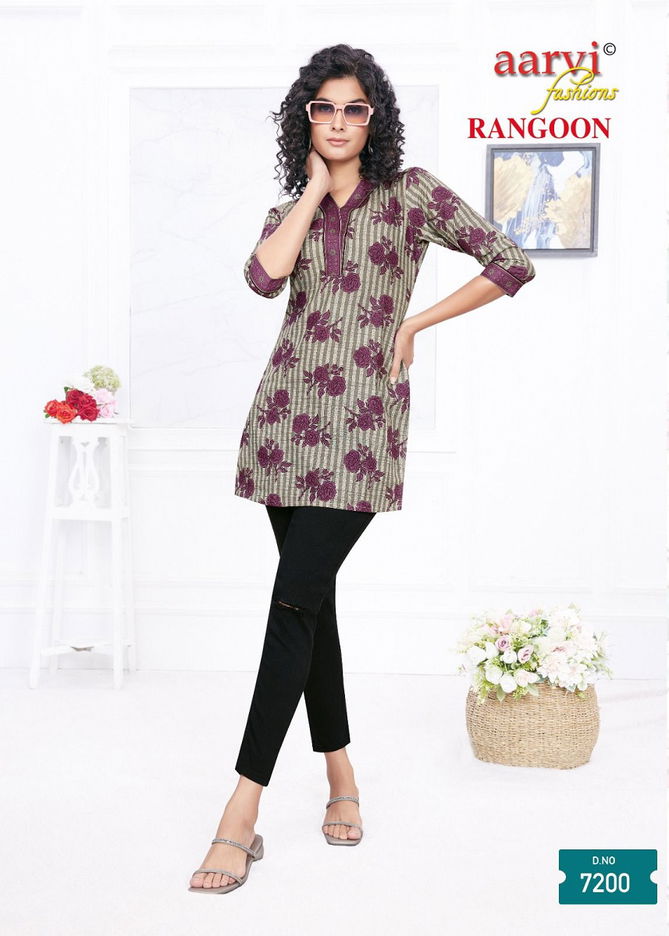 Aarvi Rangoon Lawn Cotton Ladies Top Catalog
